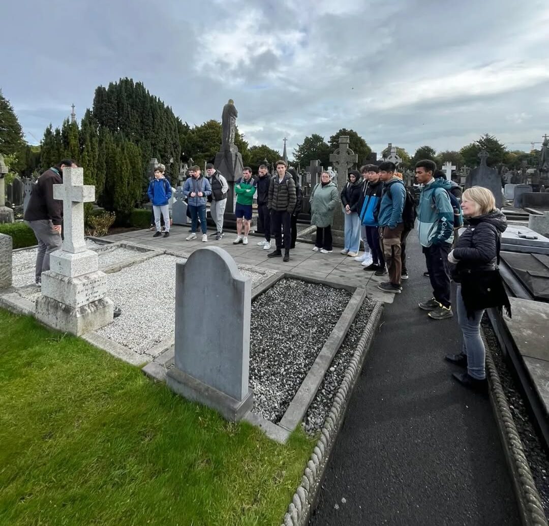 History students at Glasnevin Cemetery