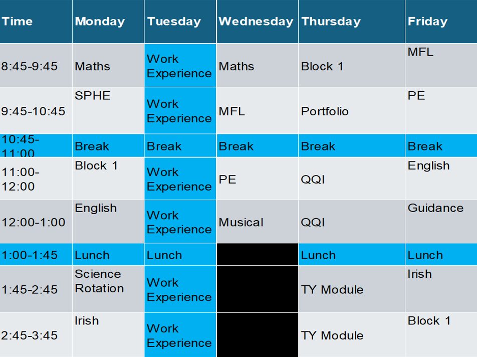 2026–2027 timetable
