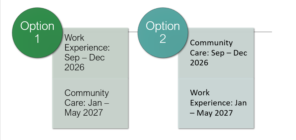 Work Experience options 2026–27