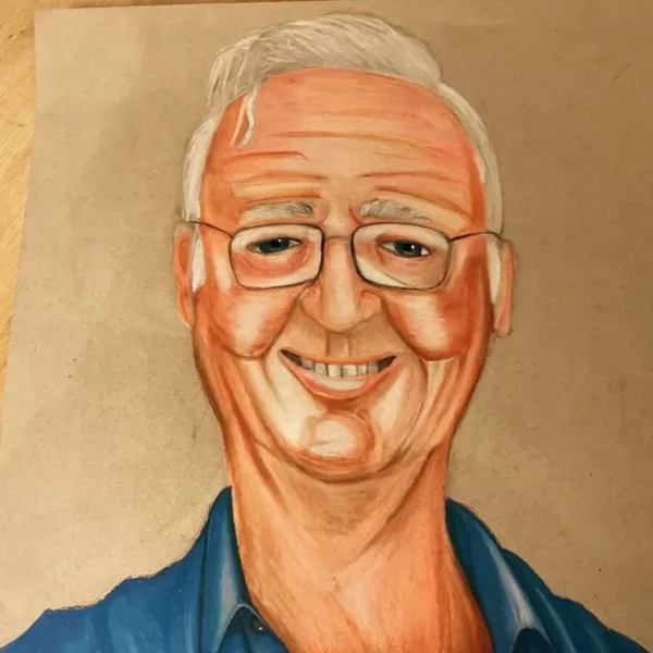 Oscar Finn O’ Brien's impressive portrait in pencils for the Texaco Art Competition